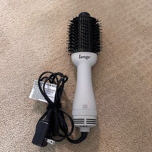 Lange White and Black Hair Dryer Round Brush